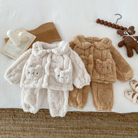 Load image into Gallery viewer, Baby Kid Girls Boys Solid Color Cartoon Tops Pants Sleepwears Wholesale 231019195
