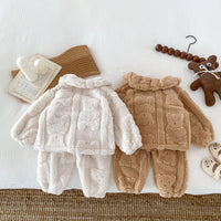 Load image into Gallery viewer, Baby Kid Girls Boys Solid Color Cartoon Tops Pants Sleepwears Wholesale 231019195
