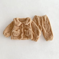 Load image into Gallery viewer, Baby Kid Girls Boys Solid Color Cartoon Tops Pants Sleepwears Wholesale 231019195
