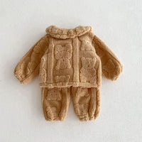 Load image into Gallery viewer, Baby Kid Girls Boys Solid Color Cartoon Tops Pants Sleepwears Wholesale 231019195
