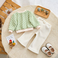 Load image into Gallery viewer, 2 Pieces Set Baby Kid Girls Flower Print Cardigan And Solid Color Pants Wholesale 231019196
