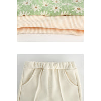 Load image into Gallery viewer, 2 Pieces Set Baby Kid Girls Flower Print Cardigan And Solid Color Pants Wholesale 231019196
