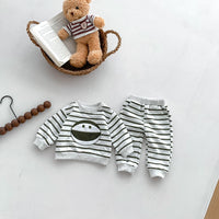 Load image into Gallery viewer, 2 Pieces Set Baby Kid Boys Striped Cartoon Tops And Pants Wholesale 23101921

