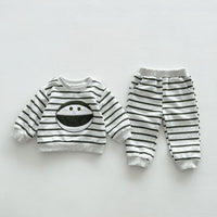 Load image into Gallery viewer, 2 Pieces Set Baby Kid Boys Striped Cartoon Tops And Pants Wholesale 23101921
