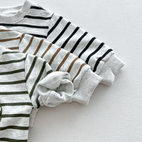 Load image into Gallery viewer, 2 Pieces Set Baby Kid Boys Striped Cartoon Tops And Pants Wholesale 23101921
