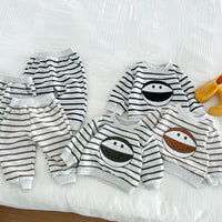 Load image into Gallery viewer, 2 Pieces Set Baby Kid Boys Striped Cartoon Tops And Pants Wholesale 23101921

