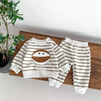 Load image into Gallery viewer, 2 Pieces Set Baby Kid Boys Striped Cartoon Tops And Pants Wholesale 23101921
