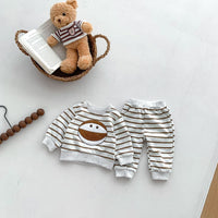 Load image into Gallery viewer, 2 Pieces Set Baby Kid Boys Striped Cartoon Tops And Pants Wholesale 23101921

