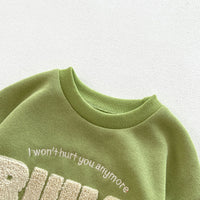 Load image into Gallery viewer, 2 Pieces Set Baby Kid Girls Boys Sports Embroidered Tops And Solid Color Pants Wholesale 23101922
