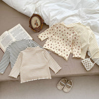 Load image into Gallery viewer, Baby Kid Girls Solid Color Striped Flower Polka dots Tops Wholesale 231019221
