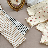 Load image into Gallery viewer, Baby Kid Girls Solid Color Striped Flower Polka dots Tops Wholesale 231019221

