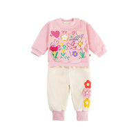 Load image into Gallery viewer, 2 Pieces Set Baby Kid Girls Letters Flower Print Hoodies Sweatshirts And Pants Wholesale 231019226
