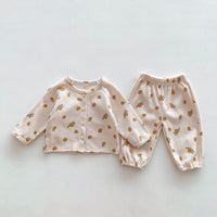 Load image into Gallery viewer, Baby Kid Girls Flower Fruit Print Sleepwears Wholesale 23101925
