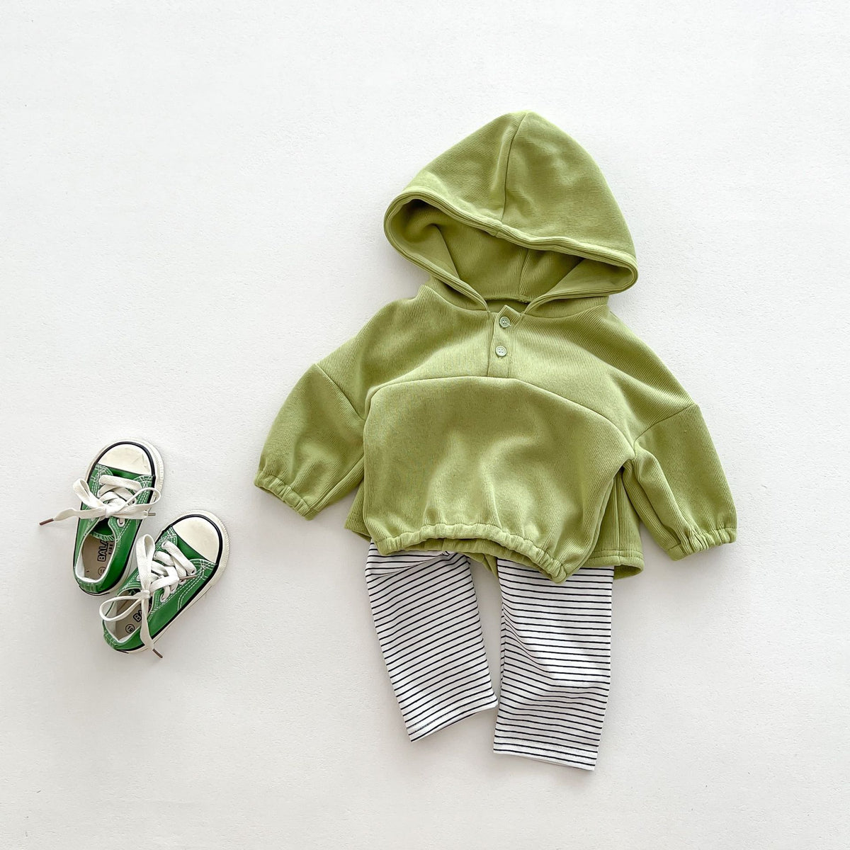 2 Pieces Set Baby Kid Girls Boys Solid Color Hoodies Sweatshirts And Striped Pants Wholesale 23101930