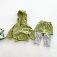 Load image into Gallery viewer, 2 Pieces Set Baby Kid Girls Boys Solid Color Hoodies Sweatshirts And Striped Pants Wholesale 23101930
