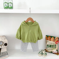 Load image into Gallery viewer, 2 Pieces Set Baby Kid Girls Boys Solid Color Hoodies Sweatshirts And Striped Pants Wholesale 23101930
