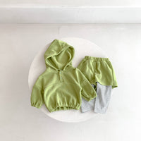 Load image into Gallery viewer, 2 Pieces Set Baby Kid Girls Boys Solid Color Hoodies Sweatshirts And Striped Pants Wholesale 23101930
