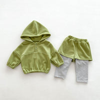 Load image into Gallery viewer, 2 Pieces Set Baby Kid Girls Boys Solid Color Hoodies Sweatshirts And Striped Pants Wholesale 23101930
