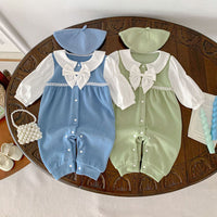 Load image into Gallery viewer, Baby Kid Girls Color-blocking Bow Jumpsuits Wholesale 23101942
