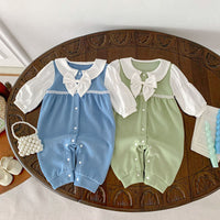 Load image into Gallery viewer, Baby Kid Girls Color-blocking Bow Jumpsuits Wholesale 23101942
