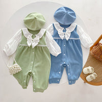Load image into Gallery viewer, Baby Kid Girls Color-blocking Bow Jumpsuits Wholesale 23101942
