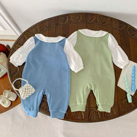 Load image into Gallery viewer, Baby Kid Girls Color-blocking Bow Jumpsuits Wholesale 23101942
