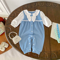 Load image into Gallery viewer, Baby Kid Girls Color-blocking Bow Jumpsuits Wholesale 23101942
