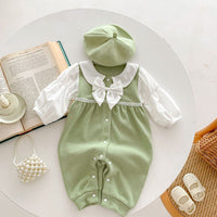 Load image into Gallery viewer, Baby Kid Girls Color-blocking Bow Jumpsuits Wholesale 23101942
