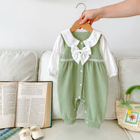 Load image into Gallery viewer, Baby Kid Girls Color-blocking Bow Jumpsuits Wholesale 23101942

