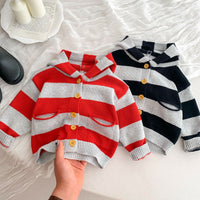 Load image into Gallery viewer, Baby Kid Boys Striped Color-blocking Cardigan Wholesale 23101950

