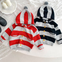 Load image into Gallery viewer, Baby Kid Boys Striped Color-blocking Cardigan Wholesale 23101950
