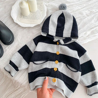 Load image into Gallery viewer, Baby Kid Boys Striped Color-blocking Cardigan Wholesale 23101950
