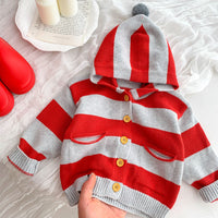 Load image into Gallery viewer, Baby Kid Boys Striped Color-blocking Cardigan Wholesale 23101950
