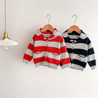 Load image into Gallery viewer, Baby Kid Boys Striped Color-blocking Cardigan Wholesale 23101950
