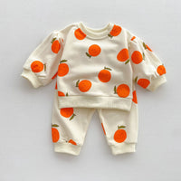 Load image into Gallery viewer, 2 Pieces Set Baby Kid Girls Fruit Print Tops And Pants Wholesale 23101952
