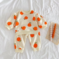 Load image into Gallery viewer, 2 Pieces Set Baby Kid Girls Fruit Print Tops And Pants Wholesale 23101952
