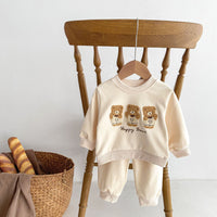 Load image into Gallery viewer, 2 Pieces Set Baby Kid Girls Boys Cartoon Tops And Solid Color Pants Wholesale 23101956

