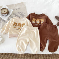 Load image into Gallery viewer, 2 Pieces Set Baby Kid Girls Boys Cartoon Tops And Solid Color Pants Wholesale 23101956
