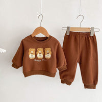 Load image into Gallery viewer, 2 Pieces Set Baby Kid Girls Boys Cartoon Tops And Solid Color Pants Wholesale 23101956

