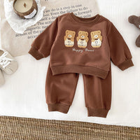 Load image into Gallery viewer, 2 Pieces Set Baby Kid Girls Boys Cartoon Tops And Solid Color Pants Wholesale 23101956
