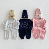 Load image into Gallery viewer, 2 Pieces Set Baby Kid Girls Boys Letters Cartoon Tops And Solid Color Pants Wholesale 23101957
