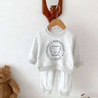 Load image into Gallery viewer, 2 Pieces Set Baby Kid Girls Boys Letters Cartoon Tops And Solid Color Pants Wholesale 23101957
