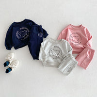 Load image into Gallery viewer, 2 Pieces Set Baby Kid Girls Boys Letters Cartoon Tops And Solid Color Pants Wholesale 23101957
