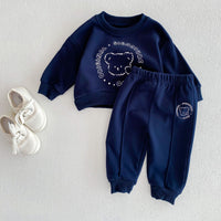 Load image into Gallery viewer, 2 Pieces Set Baby Kid Girls Boys Letters Cartoon Tops And Solid Color Pants Wholesale 23101957
