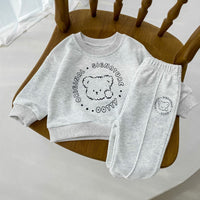 Load image into Gallery viewer, 2 Pieces Set Baby Kid Girls Boys Letters Cartoon Tops And Solid Color Pants Wholesale 23101957
