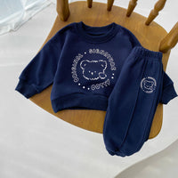 Load image into Gallery viewer, 2 Pieces Set Baby Kid Girls Boys Letters Cartoon Tops And Solid Color Pants Wholesale 23101957
