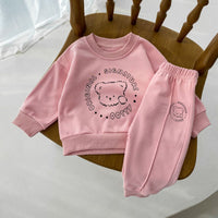 Load image into Gallery viewer, 2 Pieces Set Baby Kid Girls Boys Letters Cartoon Tops And Solid Color Pants Wholesale 23101957
