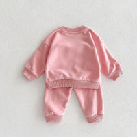 Load image into Gallery viewer, 2 Pieces Set Baby Kid Girls Boys Letters Cartoon Tops And Solid Color Pants Wholesale 23101957
