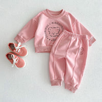 Load image into Gallery viewer, 2 Pieces Set Baby Kid Girls Boys Letters Cartoon Tops And Solid Color Pants Wholesale 23101957
