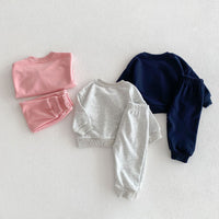 Load image into Gallery viewer, 2 Pieces Set Baby Kid Girls Boys Letters Cartoon Tops And Solid Color Pants Wholesale 23101957
